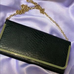 Aldo Women's Black & Gold Clutch Purse